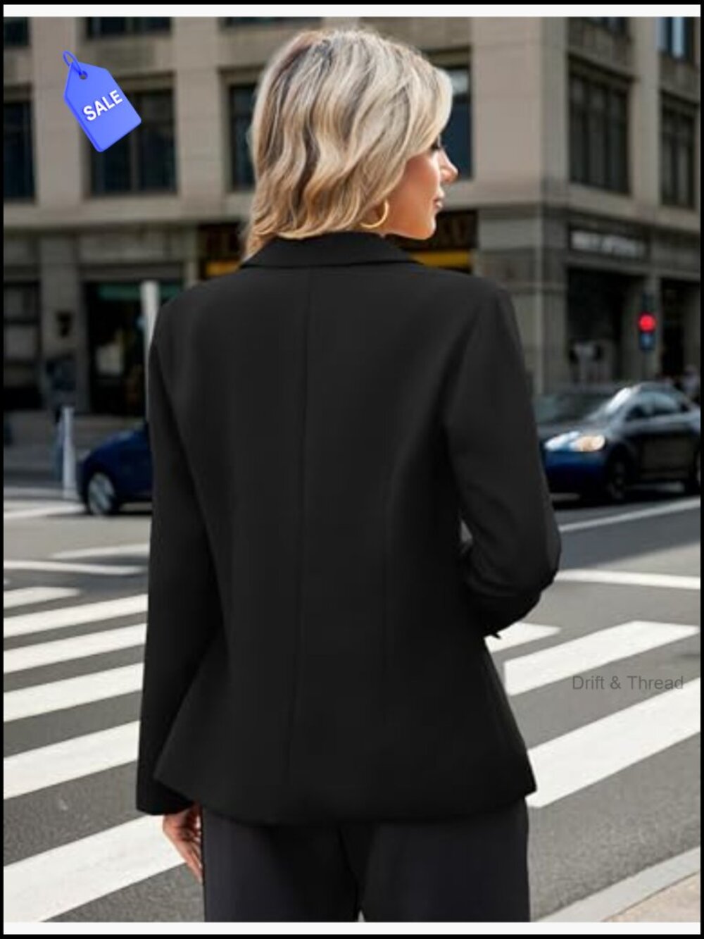 Women's Blazer Open Front Long Sleeve Business Casual Jacket with Pockets - Picture 4 of 7